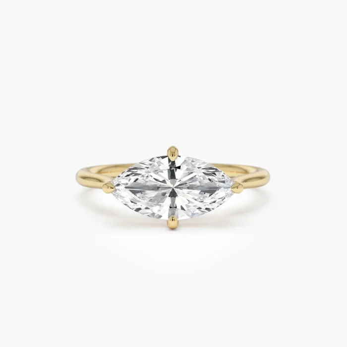 1.50 Ctw 14k Marquise Shape West-East Set Lab Grown Diamond Solitaire Ring – Veyra