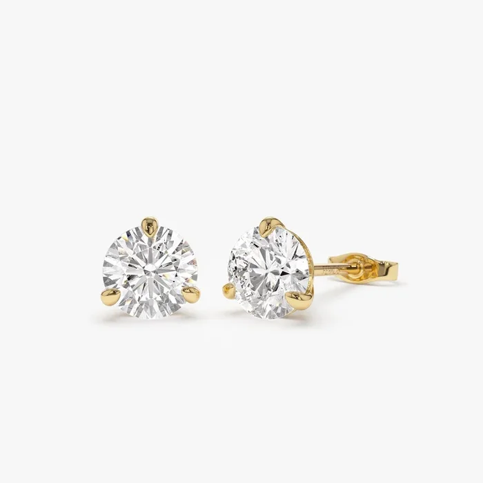 1.50 ctw 14k Martini Setting Round Lab Grown Diamond Studs – Alice