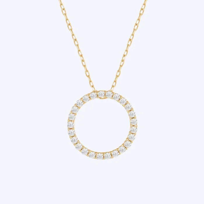 1.50ctw Circle Pendant Necklace