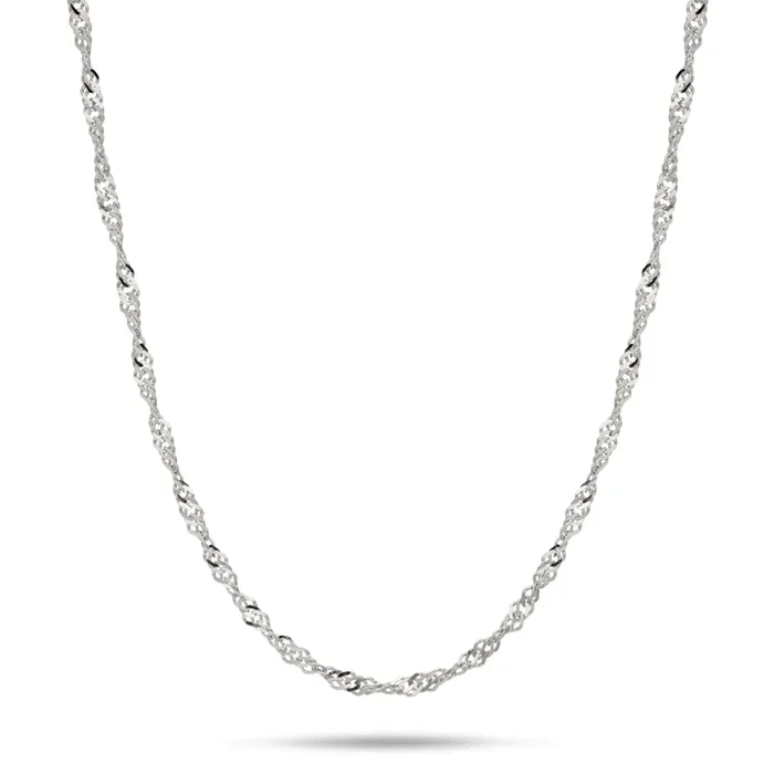 1.5mm Singapore Chain in 10k White Gold