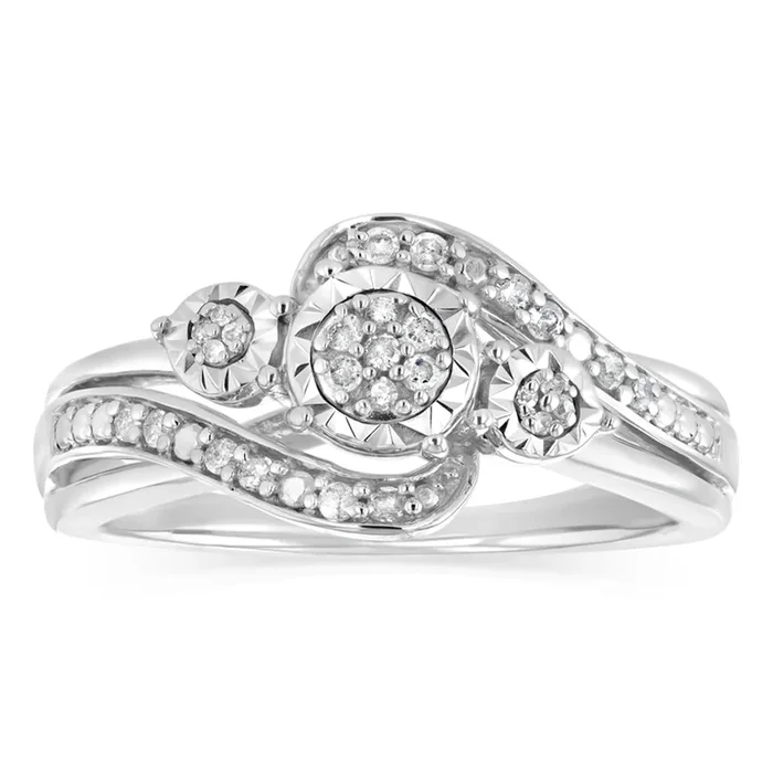 1/6 Carat Diamond Ring in Sterling Silver