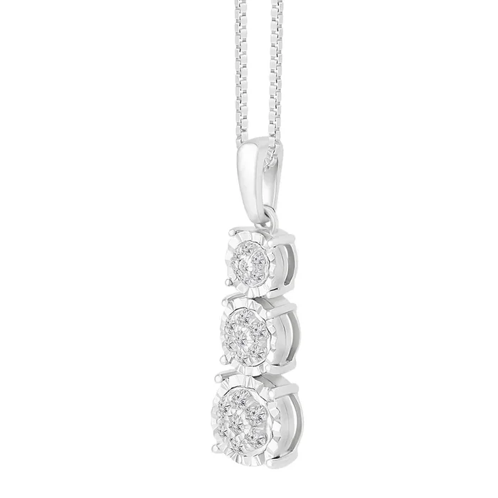 1/6 CTW Diamond Circle 18-inch Pendant in Sterling Silver