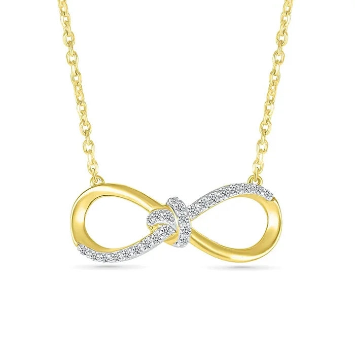 1/6 CTW Natural Diamond Infinity 17.5-inch Necklace in 10KT Yellow Gold