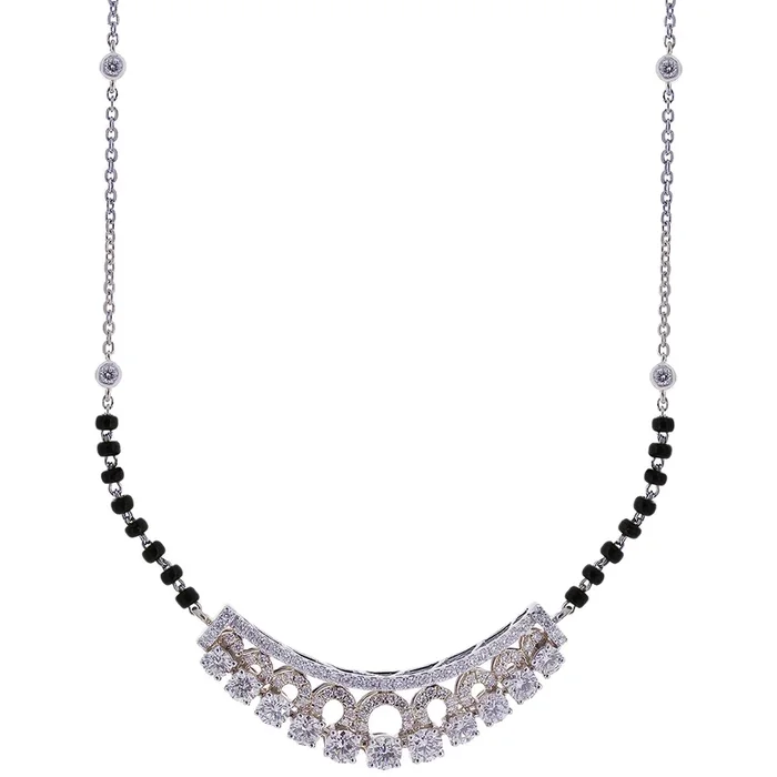 1.65Ct VVS/FG Diamond Mangalsutra in 18K White Gold