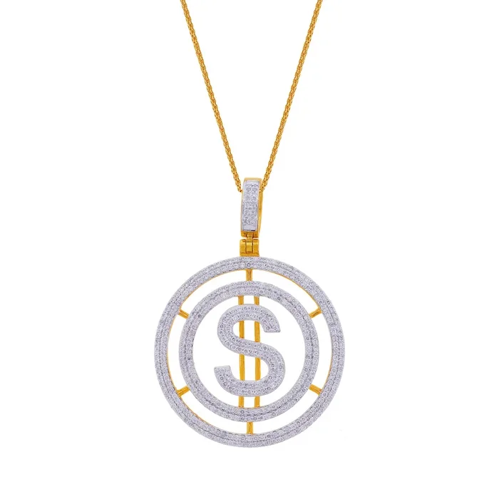 1.93Ct VS-SI/HI “$” Diamond Pendant in 18K Gold