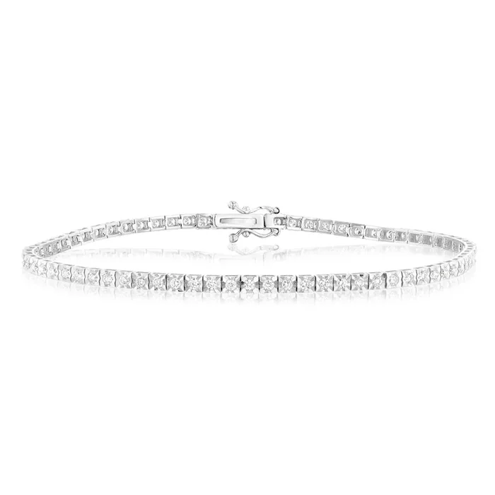 1 Carat Luminesce Lab Grown Diamond Tennis Bracelet in 9ct White Gold