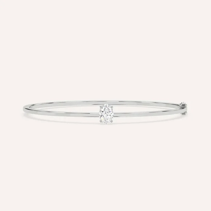 1 carat Oval Diamond Solitaire, Bangle Bracelet