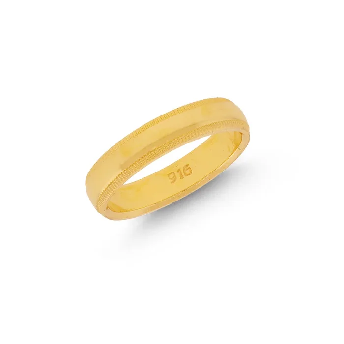 10.5 Size Milgrain Band in 22K Gold