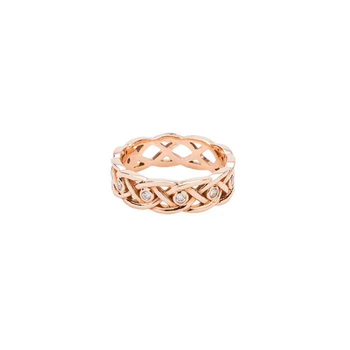 10k Rose Gold and Cubic Zirconia Love Knot Wedding Ring