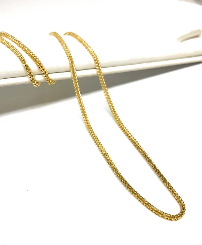 10k Solid Gold Franco Chain 16 – 24 inch 1.4mm (Semi-Hollow Style)