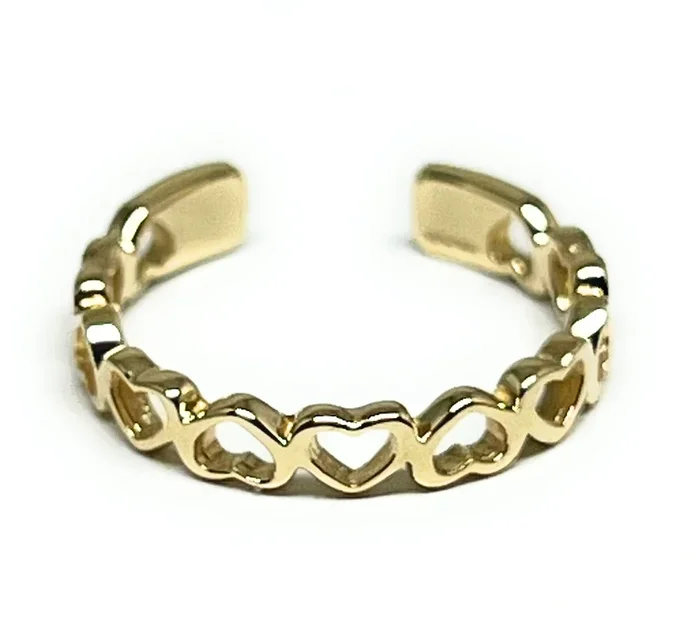10k Solid Gold Hearts Band TOE Ring (FC 309)