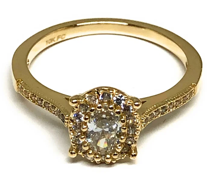 10k Solid Gold Yellow Gold CZ Ring (FC 104)