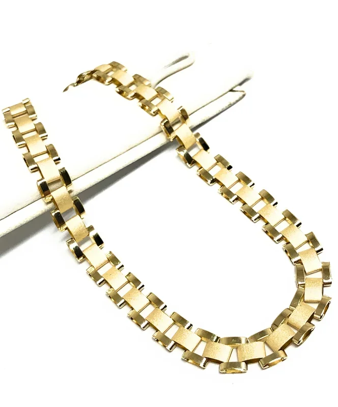 10k Solid Gold Yellow Jubilee Oyster “ROLEX” Style Brracelet 7-8 inch 6-12mm (SEMI-HOLLOW STYLE)