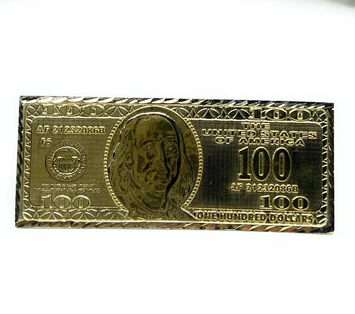 10k Solid Gold Yellow THREE FINGER 100 DOLLAR BENJAMINS Ring (18.1g)