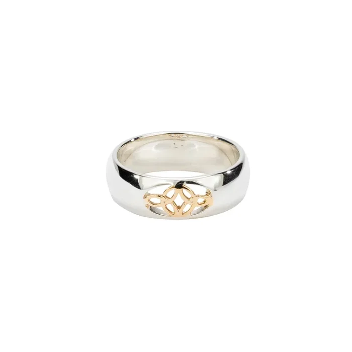 10k White and Yellow Gold Double Trinity Knot ‘Roan’ Ring
