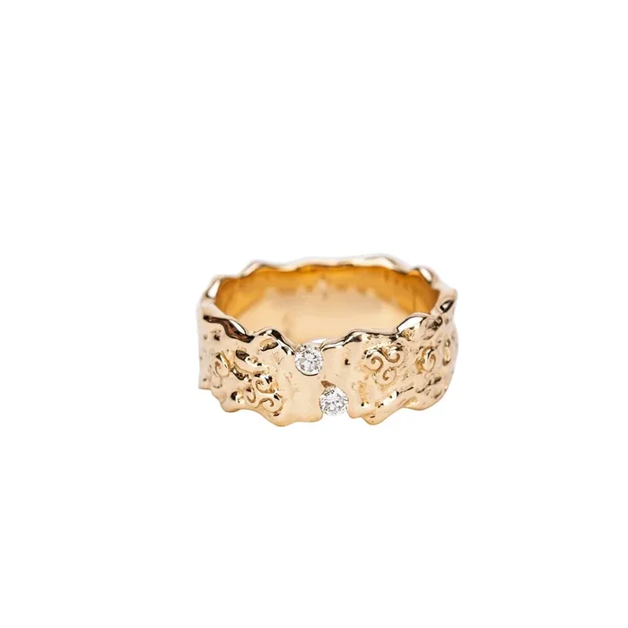 10k Yellow Gold Rocks ‘n Rivers Diamond Ring