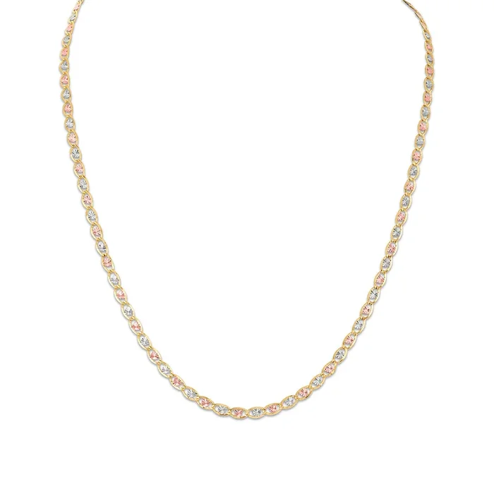 10KT Tri-Color Gold 20-inch Valentino Chain