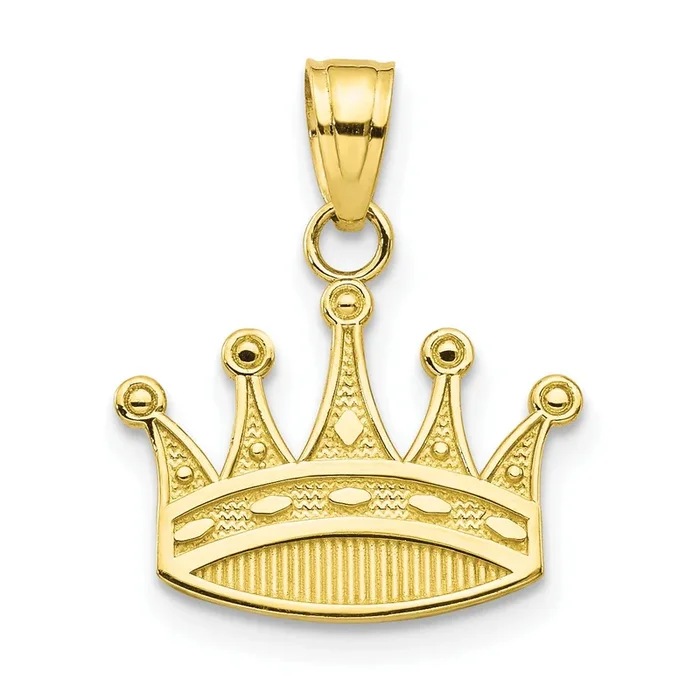 10KT Yellow Gold 20X18MM Crown Charm