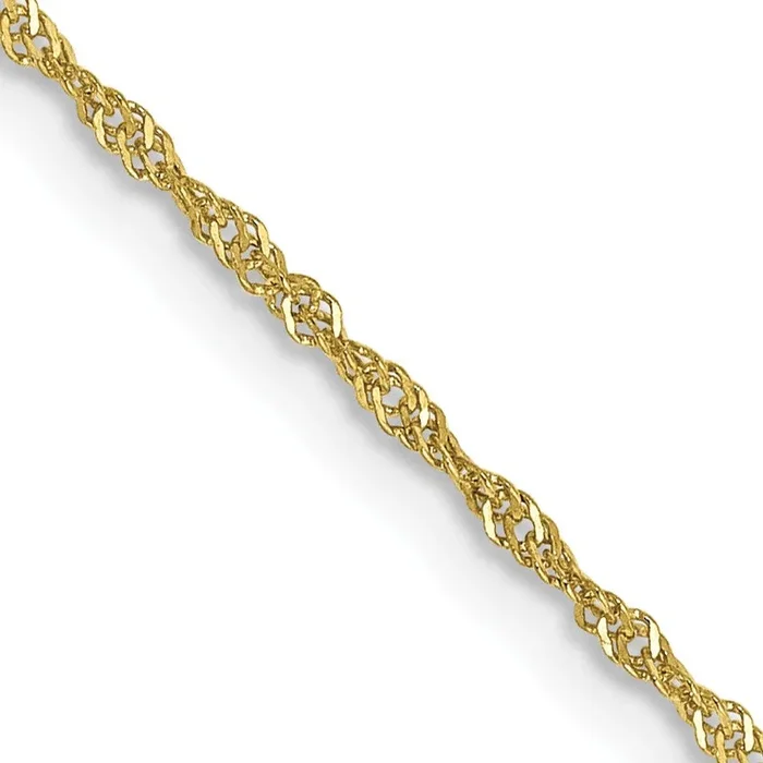 10KT Yellow Gold 24-inch 1.1MM Singapore Pendant Chain