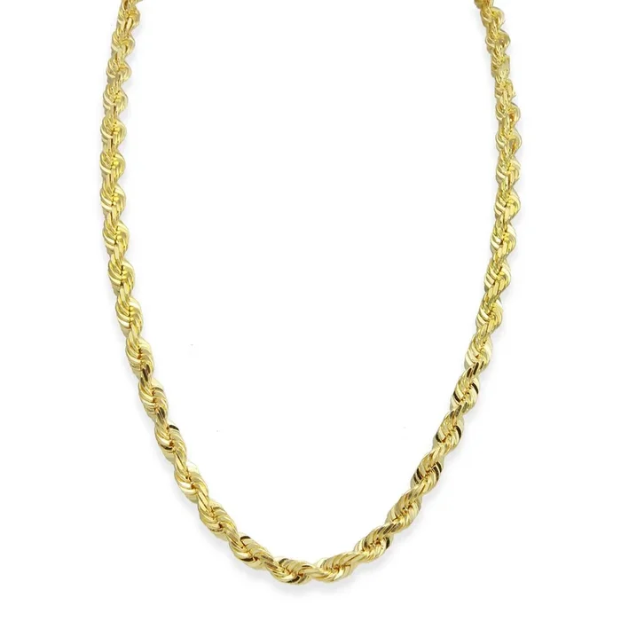 10KT Yellow Gold 24-inch 5.2MM Rope Chain