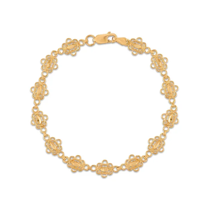 10KT Yellow Gold 7-inch Filigree Bracelet