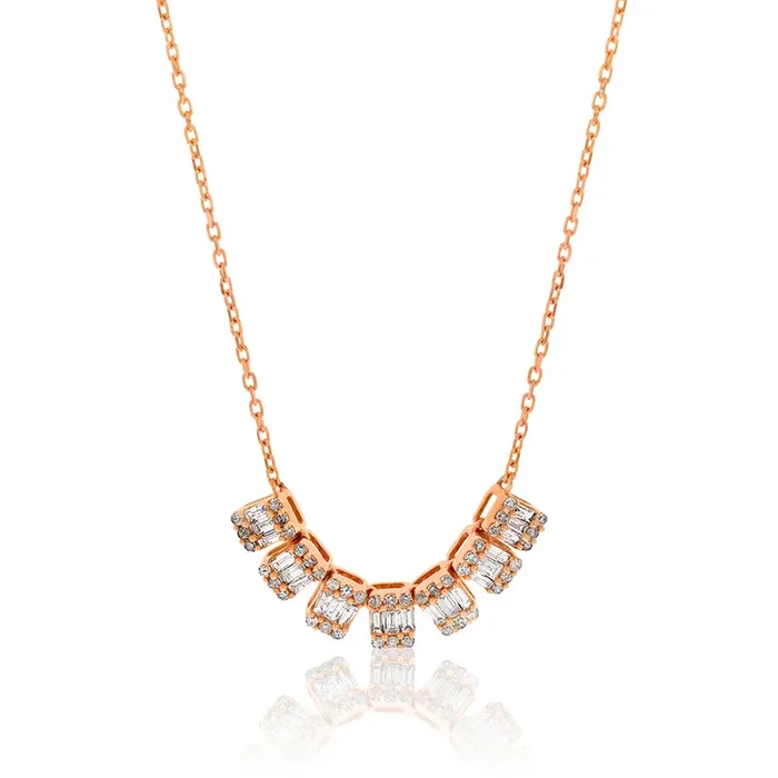 14ct Rose Gold 1/2 Carat Diamond Adjustable 38 to 43cm Chain