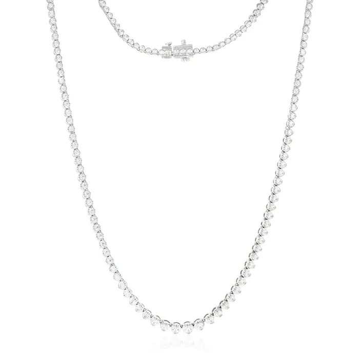 14ct White Gold 5 Carat Diamond Necklace with 139 Brilliant Diamonds 43cm