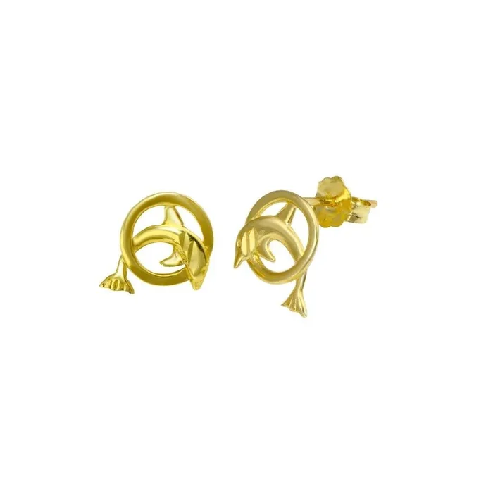 14E00032. – Pendiente de delfín en oro amarillo de 14 quilates