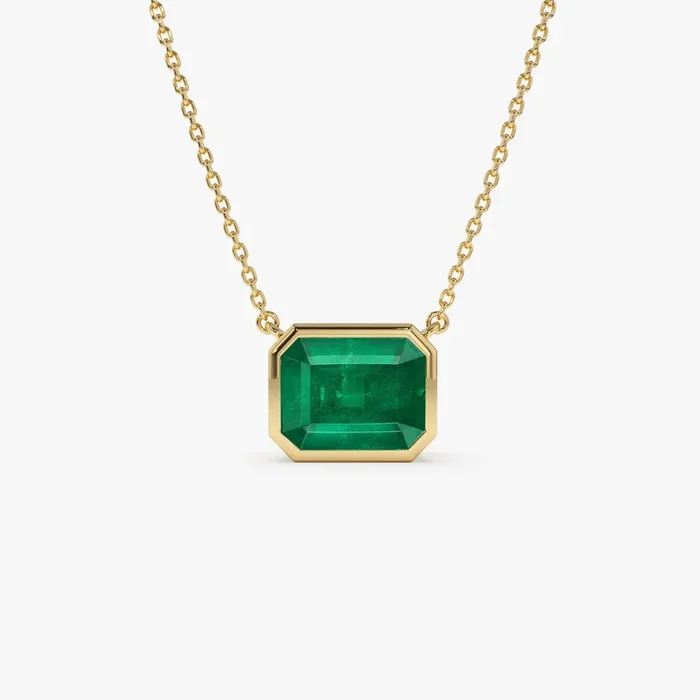 14k 1.50 – 2.20 Ctw Octagon Cut Bezel Setting Necklace