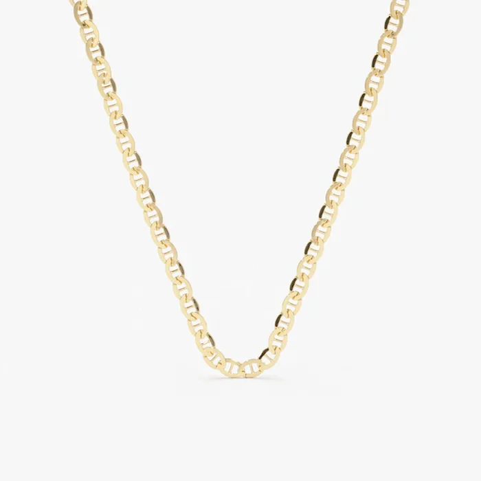 14k 3.5 MM Mariner Chain Link Necklace