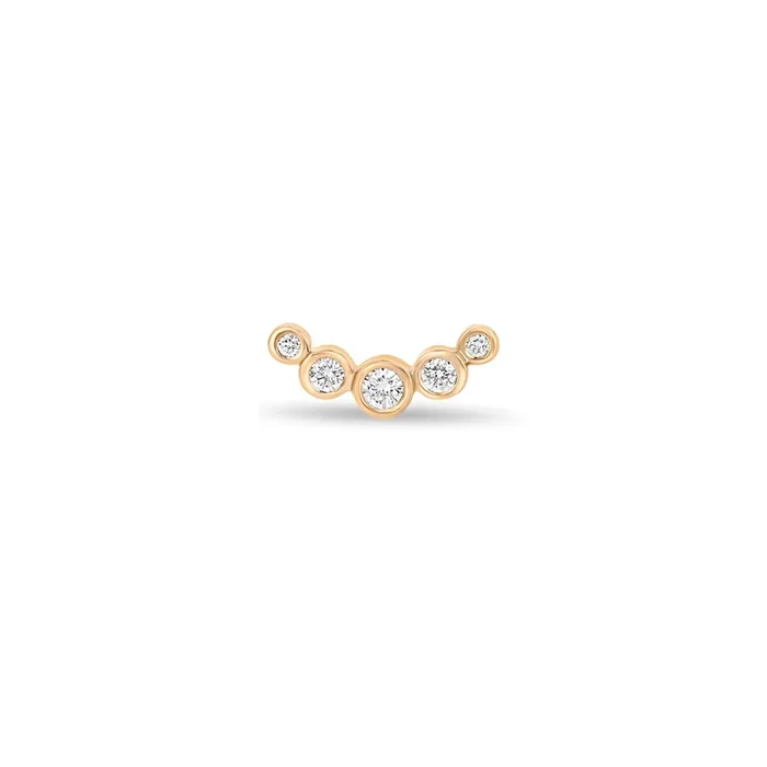 14k 5 Graduated Diamond Bezel Curve Stud – SALE