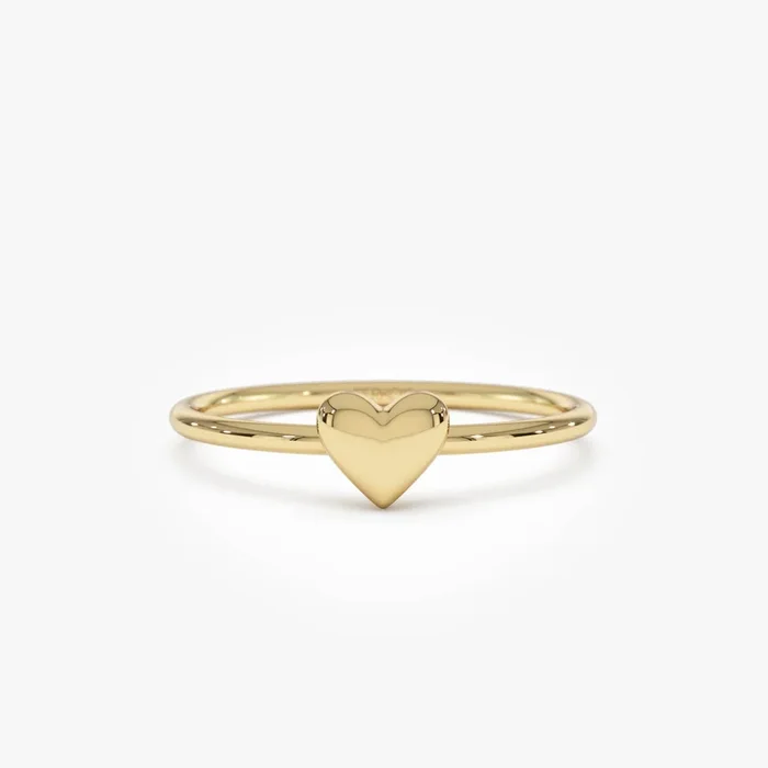 14k Bubble Heart Ring