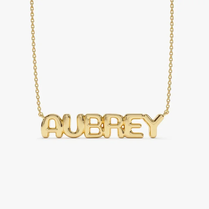 14K Bubble Name Necklace