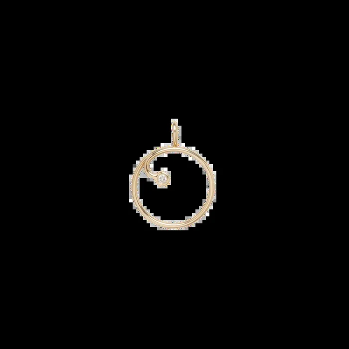 14k Circle Charm Holder with Diamond