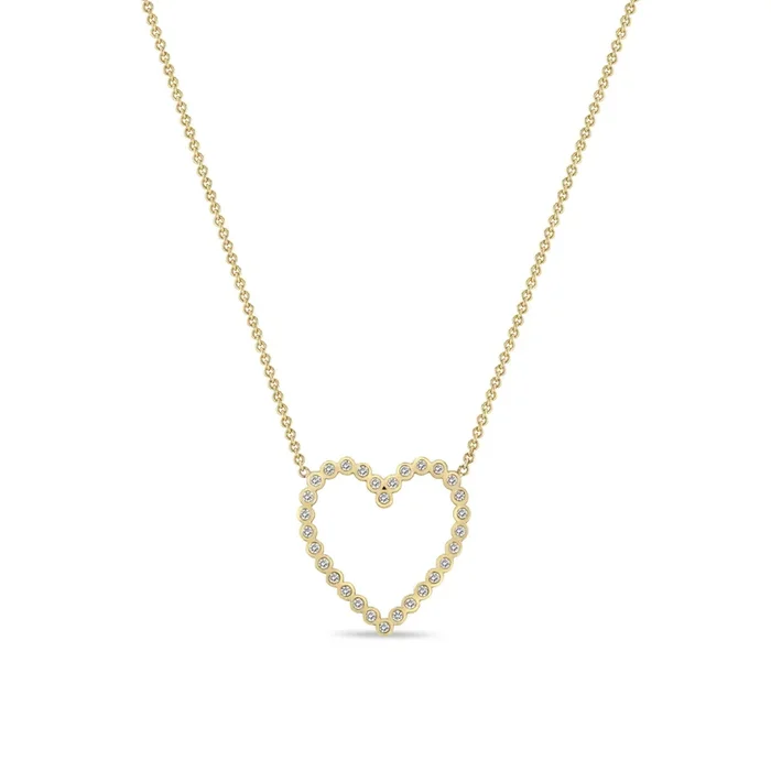 14k Diamond Bezel Heart Necklace