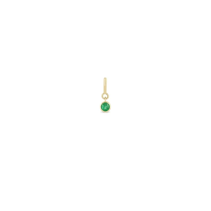 14k Emerald Charm Pendant with Spring Ring