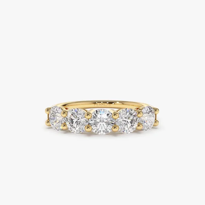 14k Five Stone 1ctw Wire Basket Diamond Ring