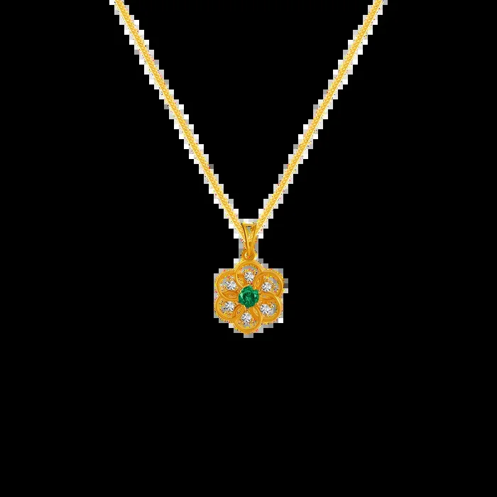 14k Flower Design Gold Pendant From Amazea Collection