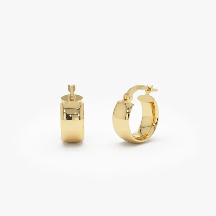 14K Gold 6MM Bold Mini Hoops