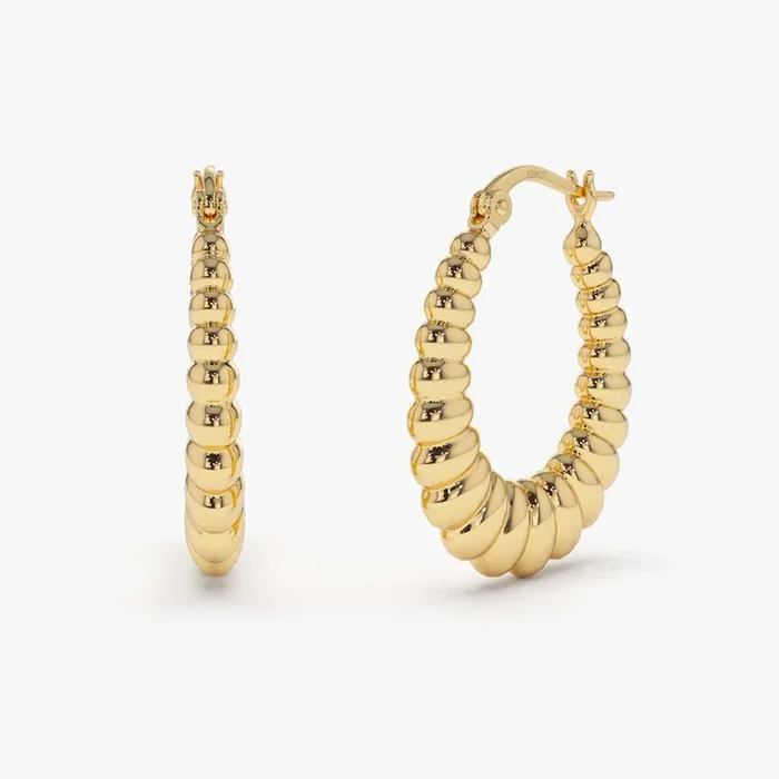 14k Gold Bold Twisted Women’s Earrings