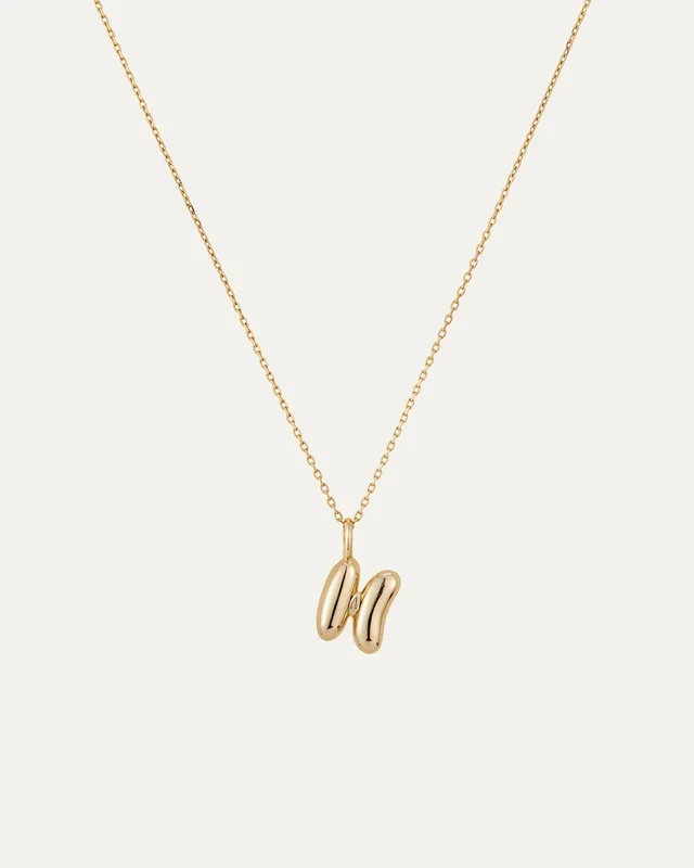 14K Gold Bubble Letter Necklace – H