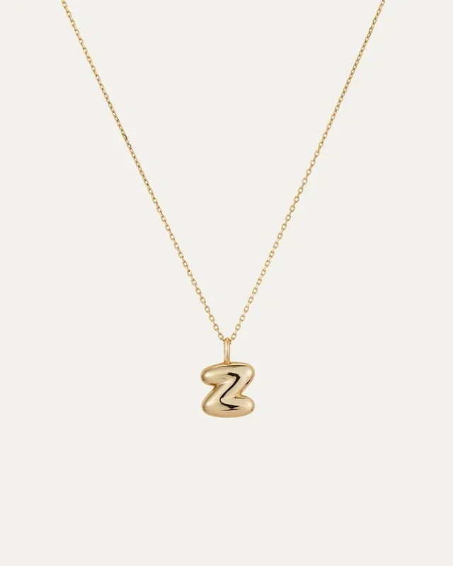 14K Gold Bubble Letter Necklace – Z