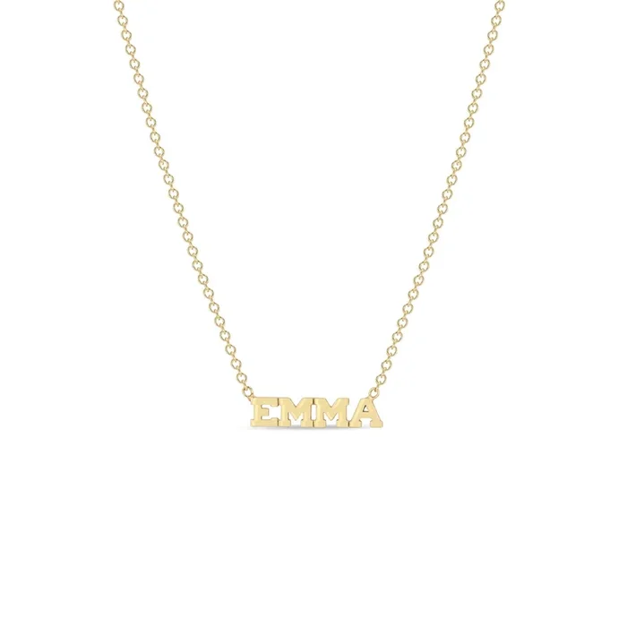 14k Gold Custom Itty Bitty Letters Necklace