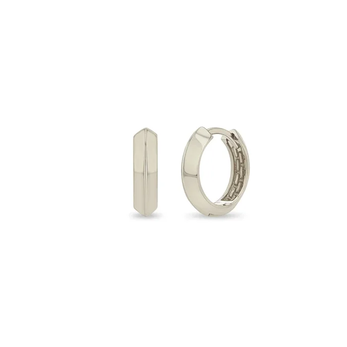 14k Gold Knife Edge Hinge Huggie Hoops – SALE