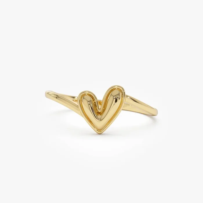 14k Gold Love Heart Ring