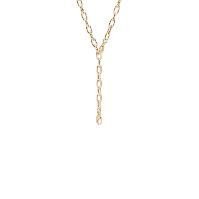 14k gold medium square oval link chain with two lobster clasps