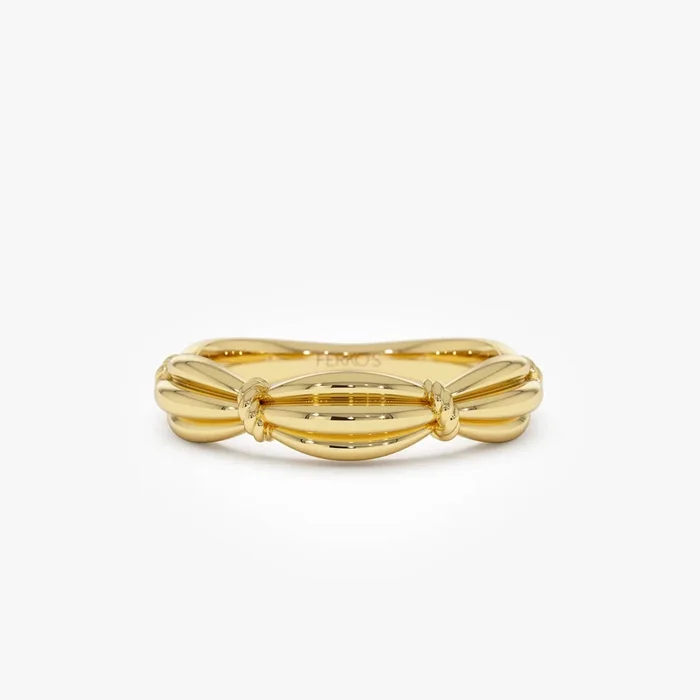 14k Gold Textured Knot Ring