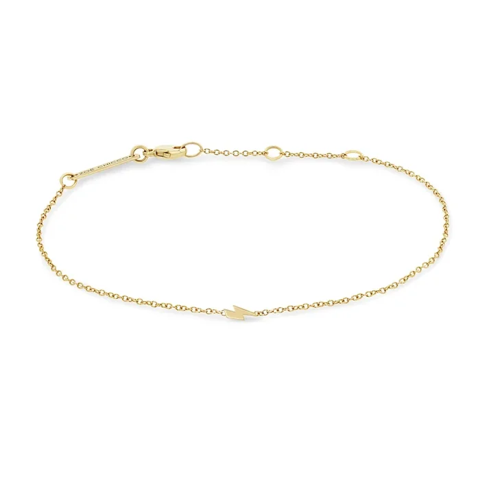 14k itty bitty lightning bolt bracelet