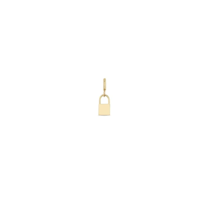 14k Midi Bitty Padlock Charm Pendant with Spring Ring