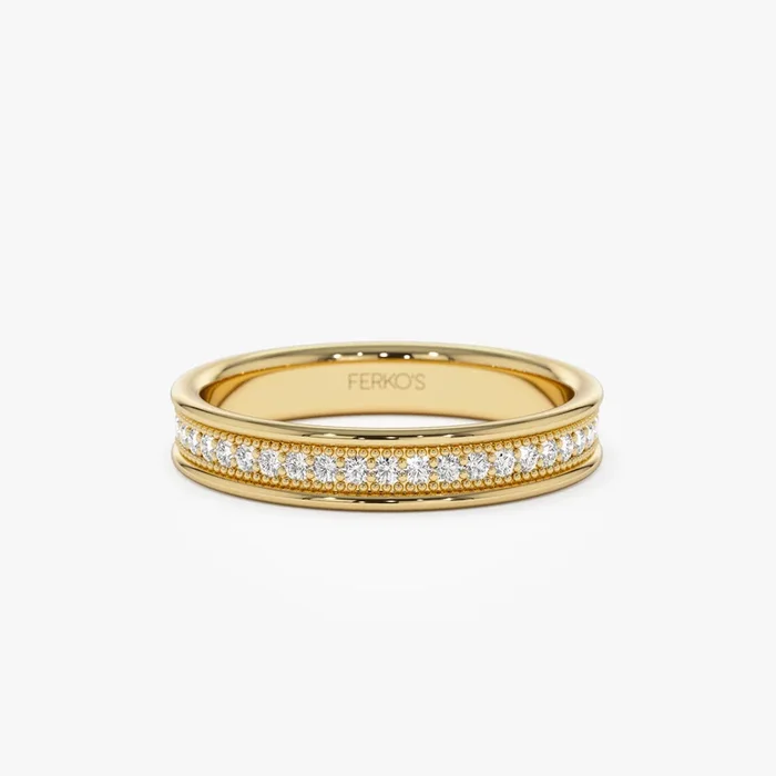14k Milgran Full Eternity Diamond Ring